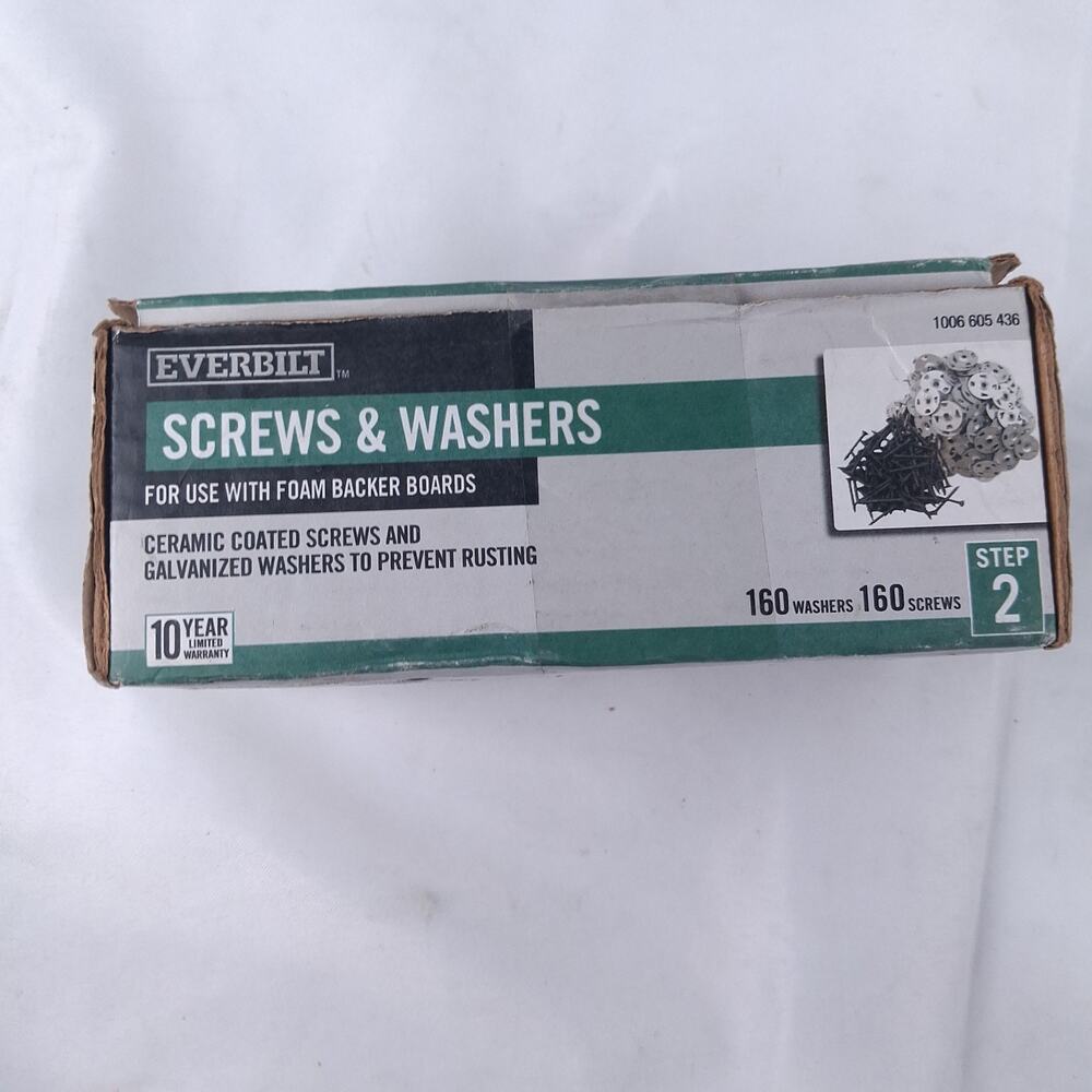 Everbilt #9 x 1-5/8" Ceramic Coated Screws & Galvanized Washers 160 Foam Board